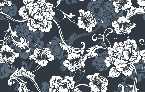 Picture flowers, blue, texture, background