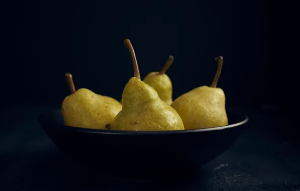 Background, plate, pear
