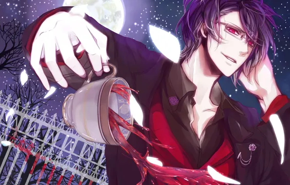 Picture anime, art, vampire, guy, Reiji Sakamaki, Reiji Sakamaki