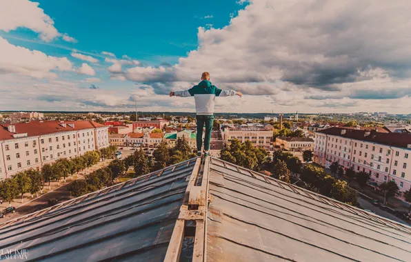 Roof, city, the city, people, Kaluga, Kaluga