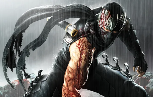 Picture rain, blood, infection, soldiers, pain, ninja, the shower, corpses