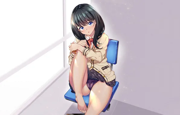 Girl, sexy, lingerie, cleavage, panties, long hair, boobs, anime