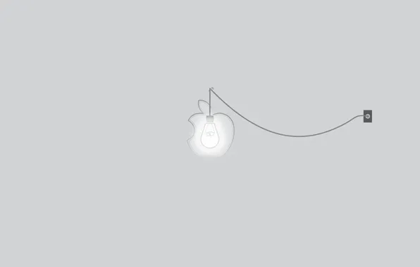Light bulb, light, apple, minimalism, outlet, light, rose, nail