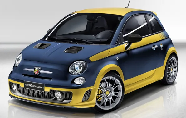 Blue, background, the front, Fiat, hatchback, Fiat, Abarth, Of Abart