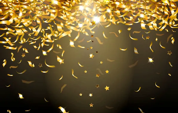 Picture lights, background, gold, sequins, golden, glow, confetti, sparkle