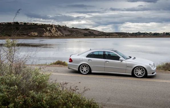 Silver, silver, mercedes, Mercedes, amg, e-class, e55