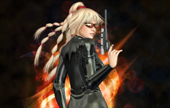 Picture braids, weapon, girls, wallpapers, blond, other, Lady X