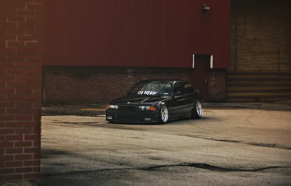 Picture tuning, BMW, BMW, black, black, stance, e36