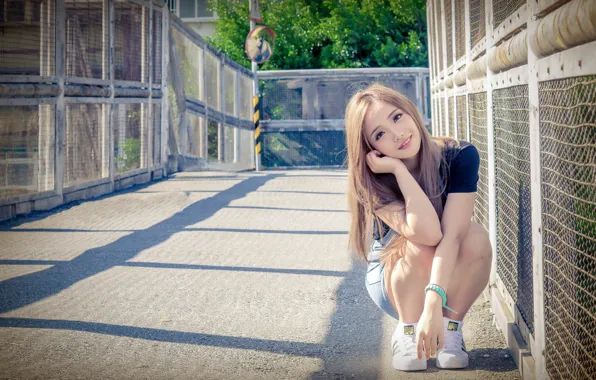 Picture girl, street, Asian