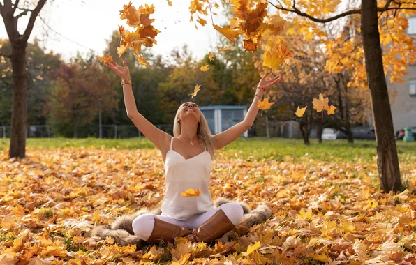 Girl, sweetheart, model, Autumn, Watch, Mike, Smile, blonde