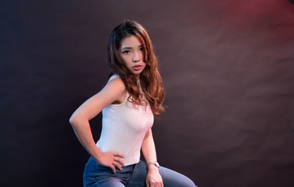 Picture girl, face, background, photoshoot
