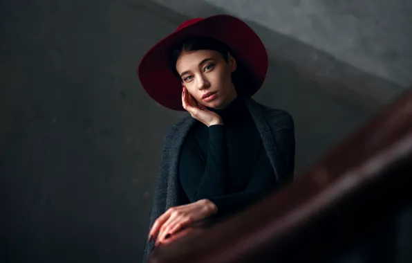 Picture look, girl, sweetheart, model, portrait, hat, light, beautiful