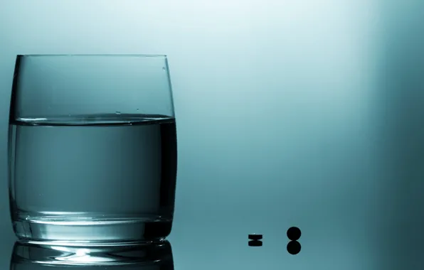 Picture water, glass, pills