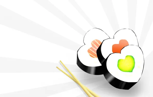 Food, minimalism, sticks, Sushi