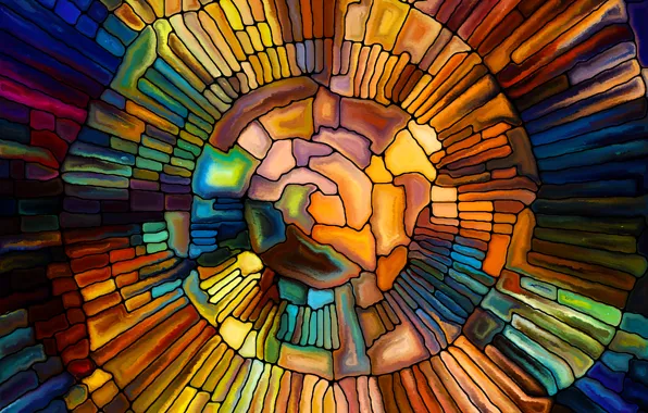 Picture mosaic, stained glass, colorful