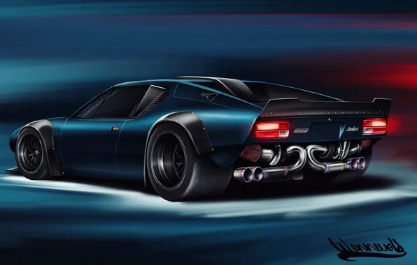 Auto, Figure, Machine, Art, Pantera, Vehicles, Transport, DeTomaso Pantera