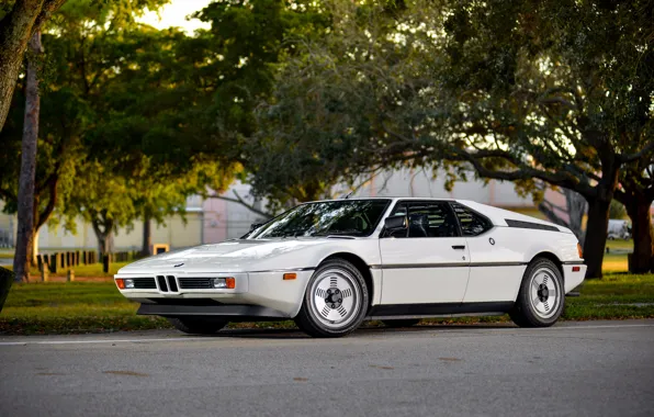 Picture white, BMW, BMW M1, E26, M1, left side