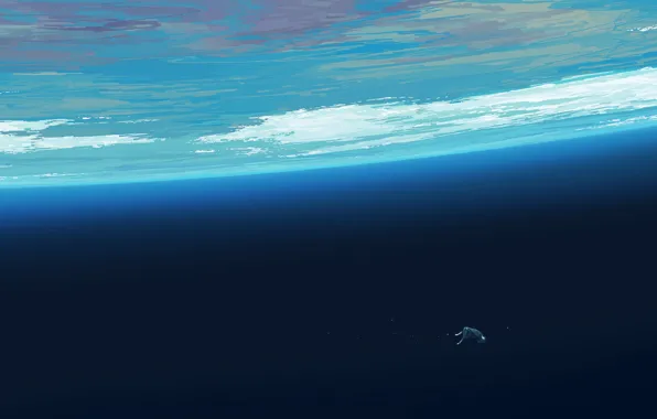 Space, girl, falls