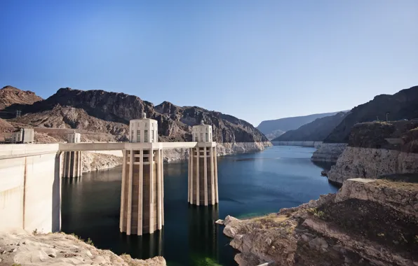 Picture river, dam, Colorado, AZ, dam, Nevada, river, Arizona