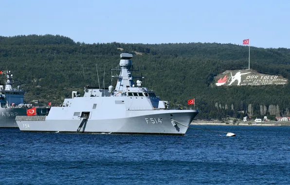 Corvette, the Straits, Turkish Navy, F 514, TCG Kinaliada