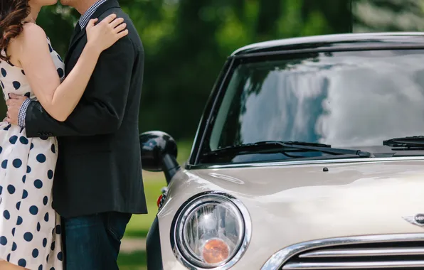 Machine, lights, kiss, lovers, two