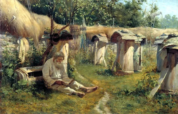 Mood, picture, old man, beekeeper, Bogatov Nikolai