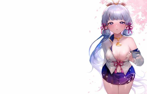 Girl, sexy, cleavage, school uniform, long hair, boobs, anime, beautiful