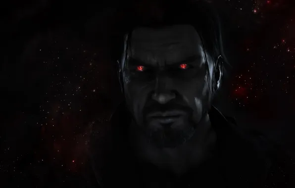 Picture stars, male, red eyes, Starcraft 2, Jim Raynor