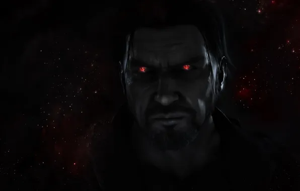 Stars, male, starcraft 2, red eyes, Jim Raynor