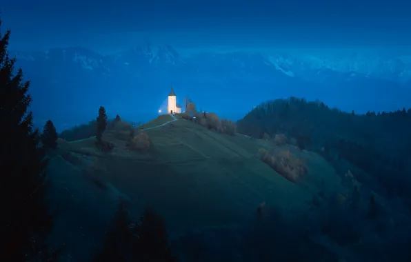 Picture night, Slovenia, church