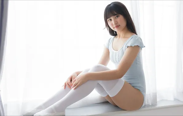 Look, girl, stockings, beauty, sill, cutie, look, cute