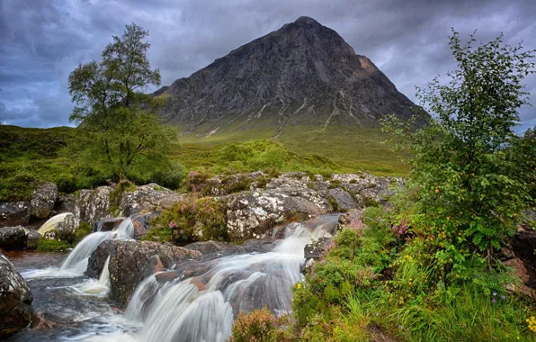 Nature, stream, mountain, Scotland