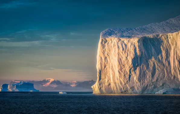 Picture sea, nature, ice, morning, iceberg
