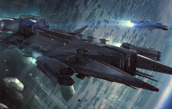 Picture space, starship, Star Citizen, Javelin