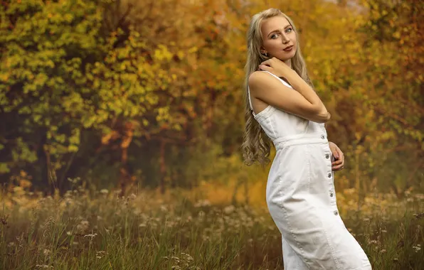 Nature, pose, blonde, Christina, Alexander Zhuravlev