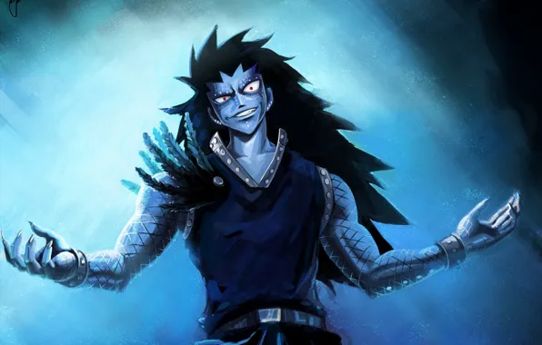 Picture guy, anime, art, fairy tail, gajeel redfox