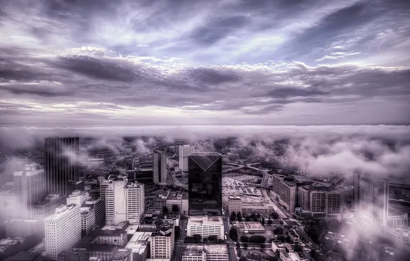 Picture the sky, clouds, the city