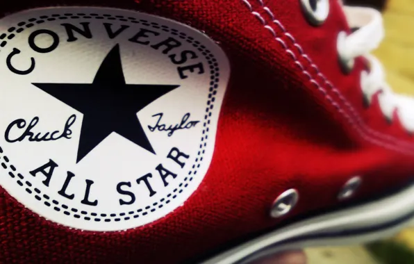 Picture logo, Red, Star, converse, fabric