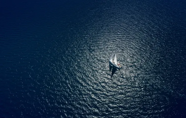The way, the ocean, boat, yacht, horizon, sails, the, sailing