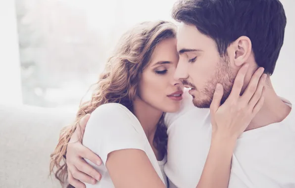 Girl, kiss, hugs, pair, male, lovers, beautiful