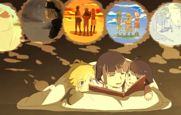 Anime, manga, Naruto Shippuden, Hyuuga Hinata, Uzumaki Naruto, Uzumaki Naruto, Himawari Uzumaki