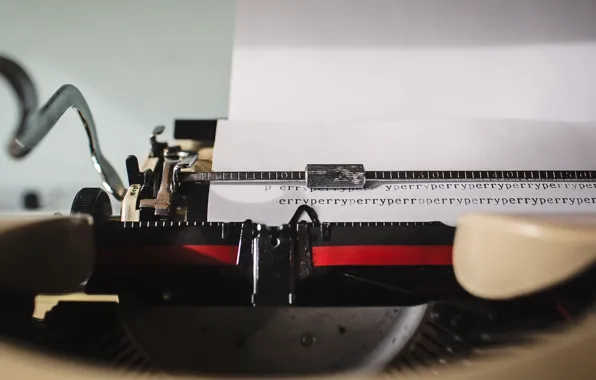 Picture macro, paper, typewriter