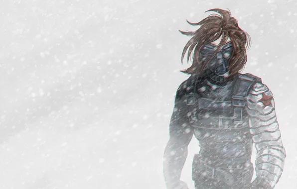 Picture winter, snow, art, Marvel Comics, The first avenger: the Other war, Bucky Barnes, winter soldier