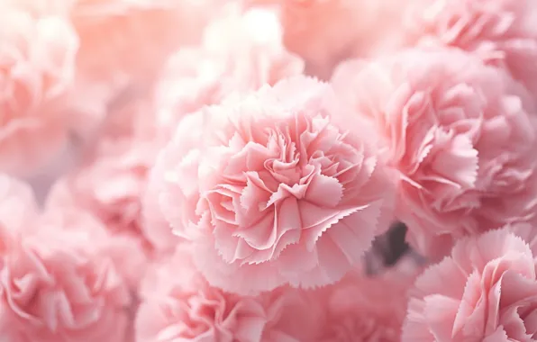 Macro, gentle, pink, carnation, clove, Terry, AI art, neural network