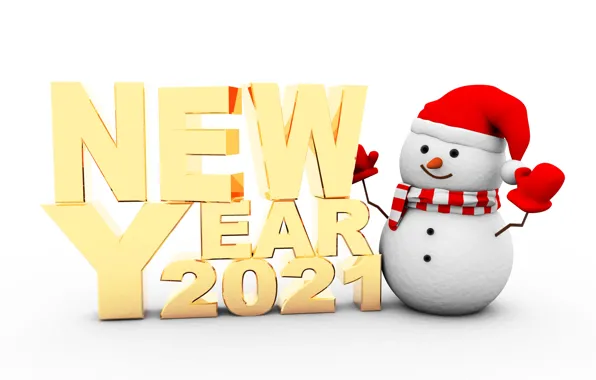 New year, snowman, new year, happy, snowman, 2021
