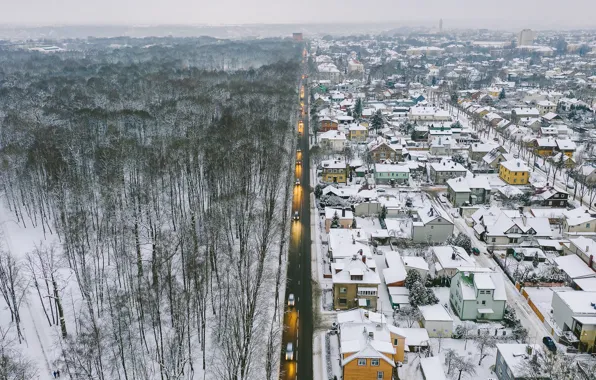 Winter, the city, Lithuania, Kaunas