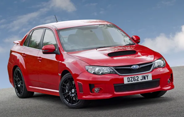 England, Red, Subaru, Impreza, Japan, Sedan, WRX, Car