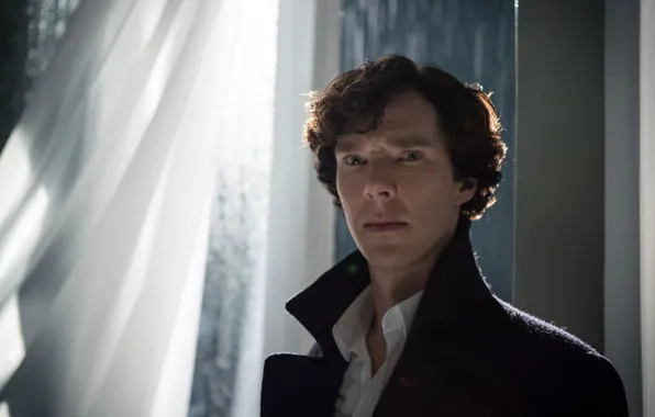 Light, Sherlock Holmes, tulle, Benedict Cumberbatch, still from the film, Sherlock, Sherlock BBC, Sherlock Holmes