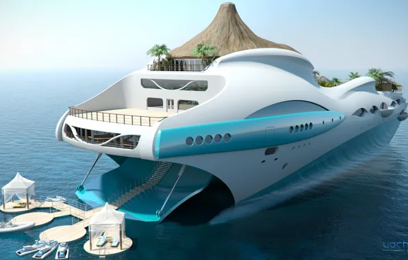 The project, superyacht, Futuristic, the yacht-island, gesign, Yacht island, tip 1