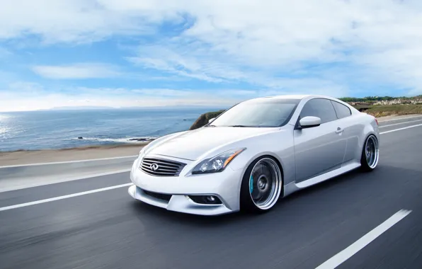 Car, coupe, infiniti, in motion, infiniti, hq Wallpapers, g37